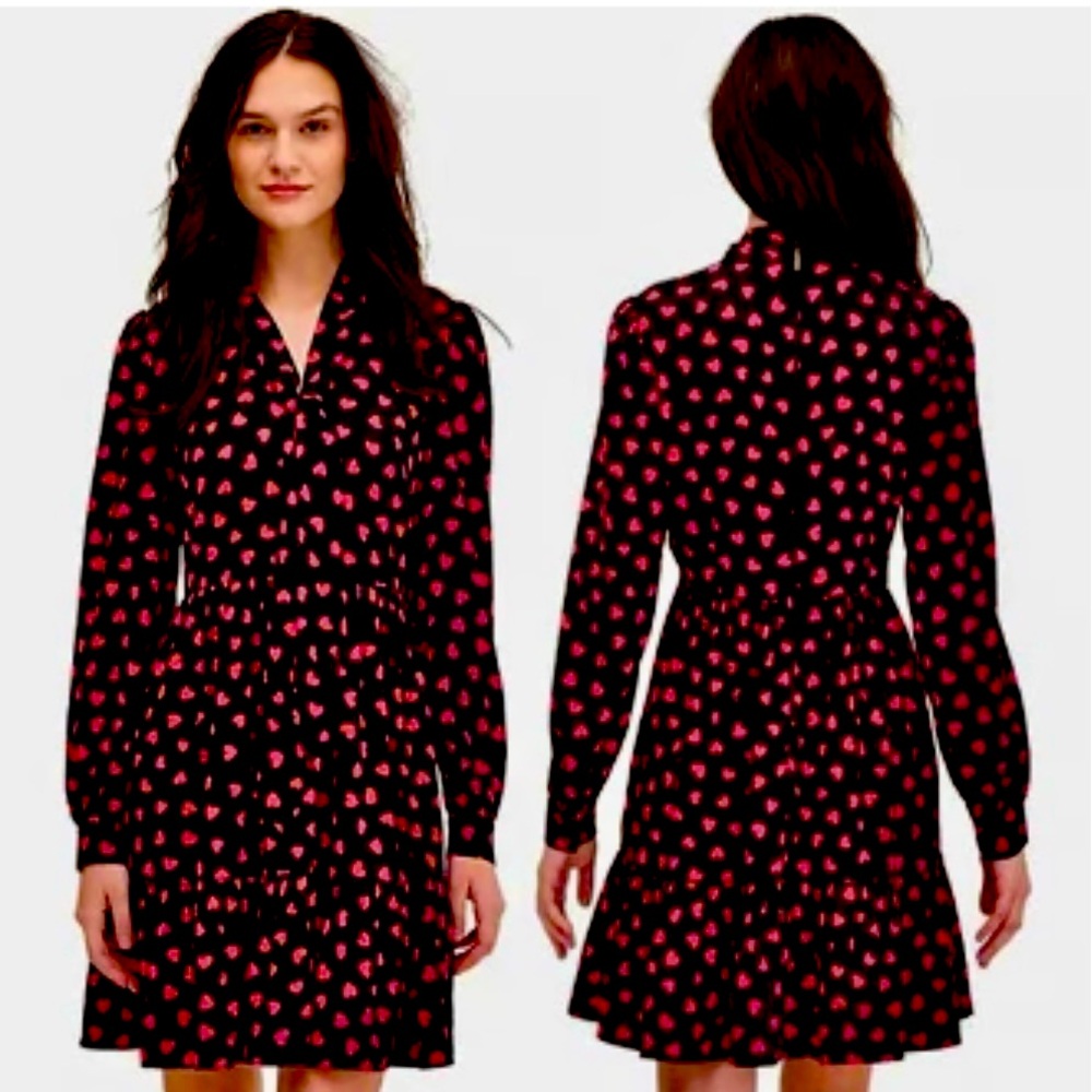 KATE SPADE New York Heartbeat Tie Neck Shirtdress